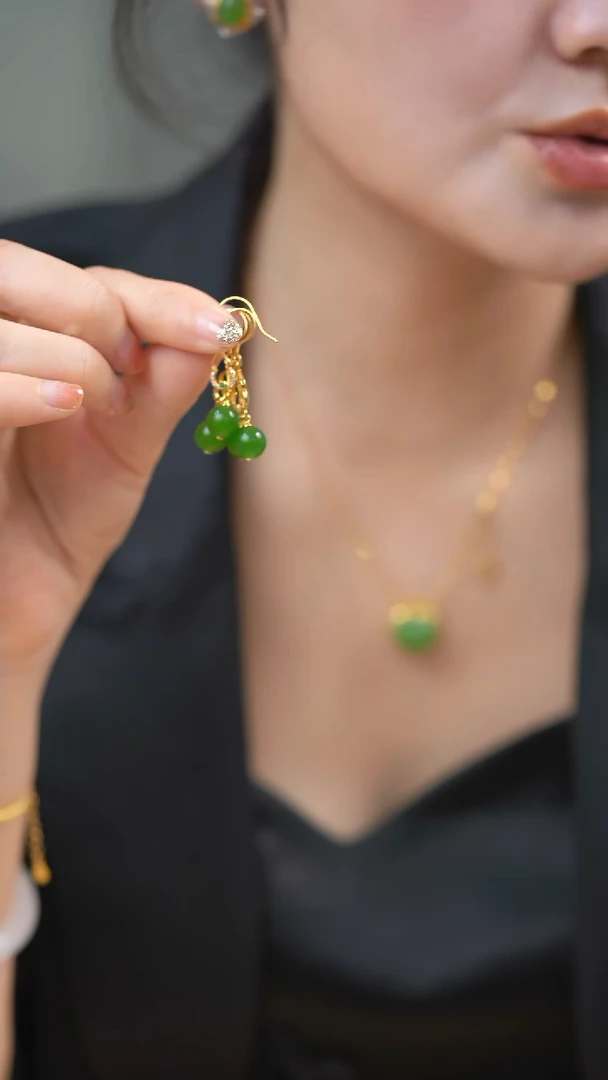 【闪购商品】石英质玉耳坠未镶嵌耳钩（多样性发其一）HNZ9752