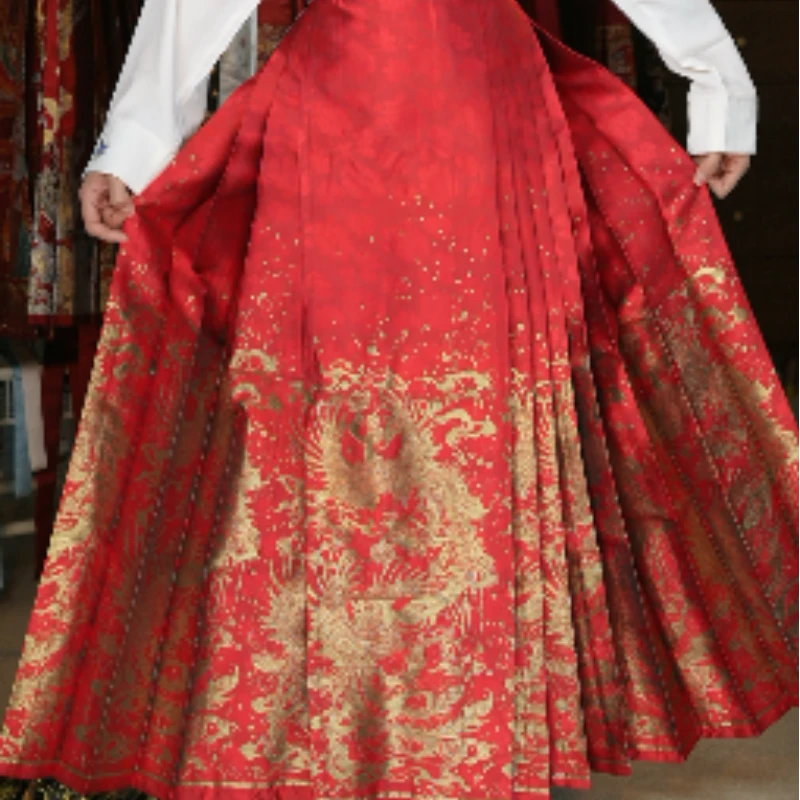 【织金凤凰】重工银金马面裙中国风汉元素传统日常