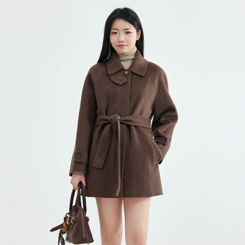 【王雪糕专属】KBNE毛呢外套羊毛大衣羊羊绒宽松中长款