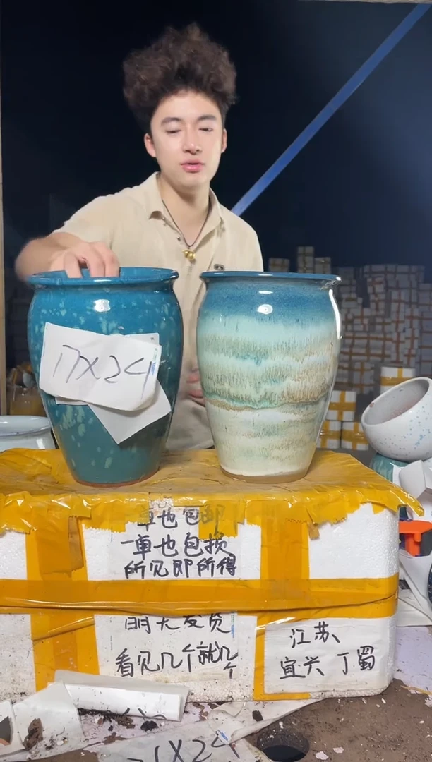 紫砂花盆紫砂花盆宜兴紫砂粗陶花盆17*24
