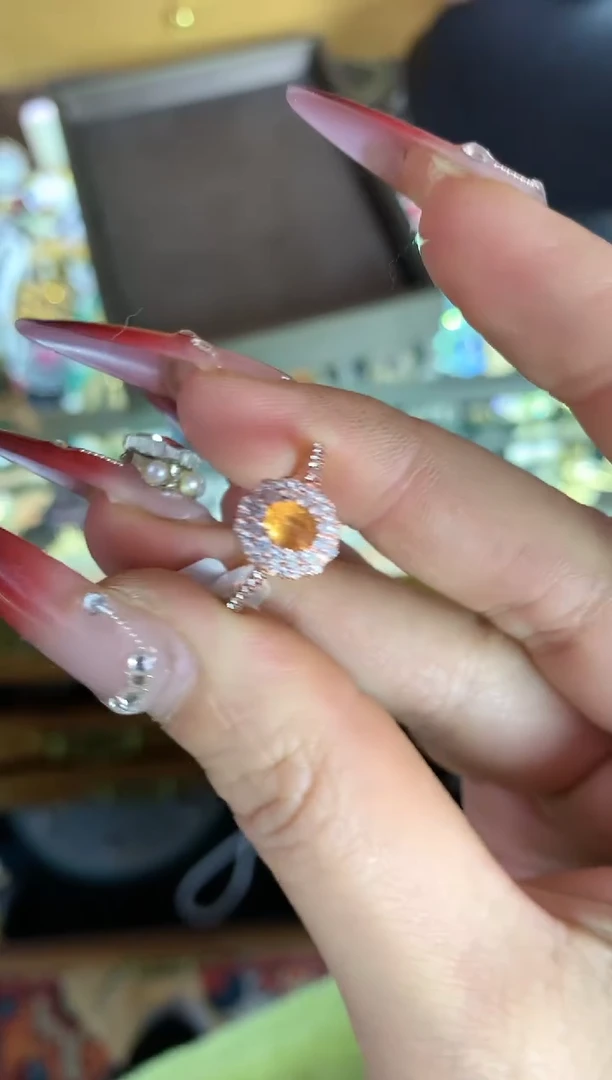 【闪购商品】石榴石（芬达石）戒指银S925镶嵌楚楚中古珠宝甄选不退换