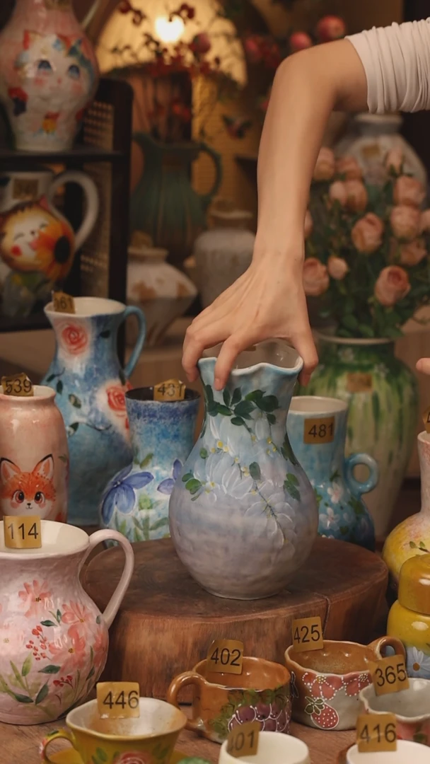 陶瓷景德镇设计师手作花器摆件侘寂风377