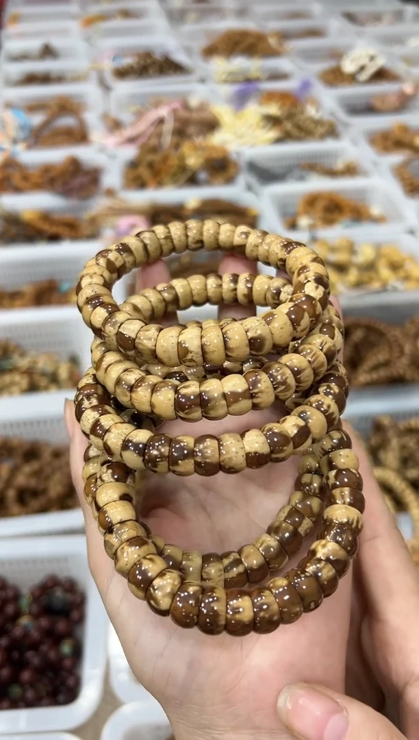 手串紫金鼠卡11+mm精工 熊猫花皮大号碗肠