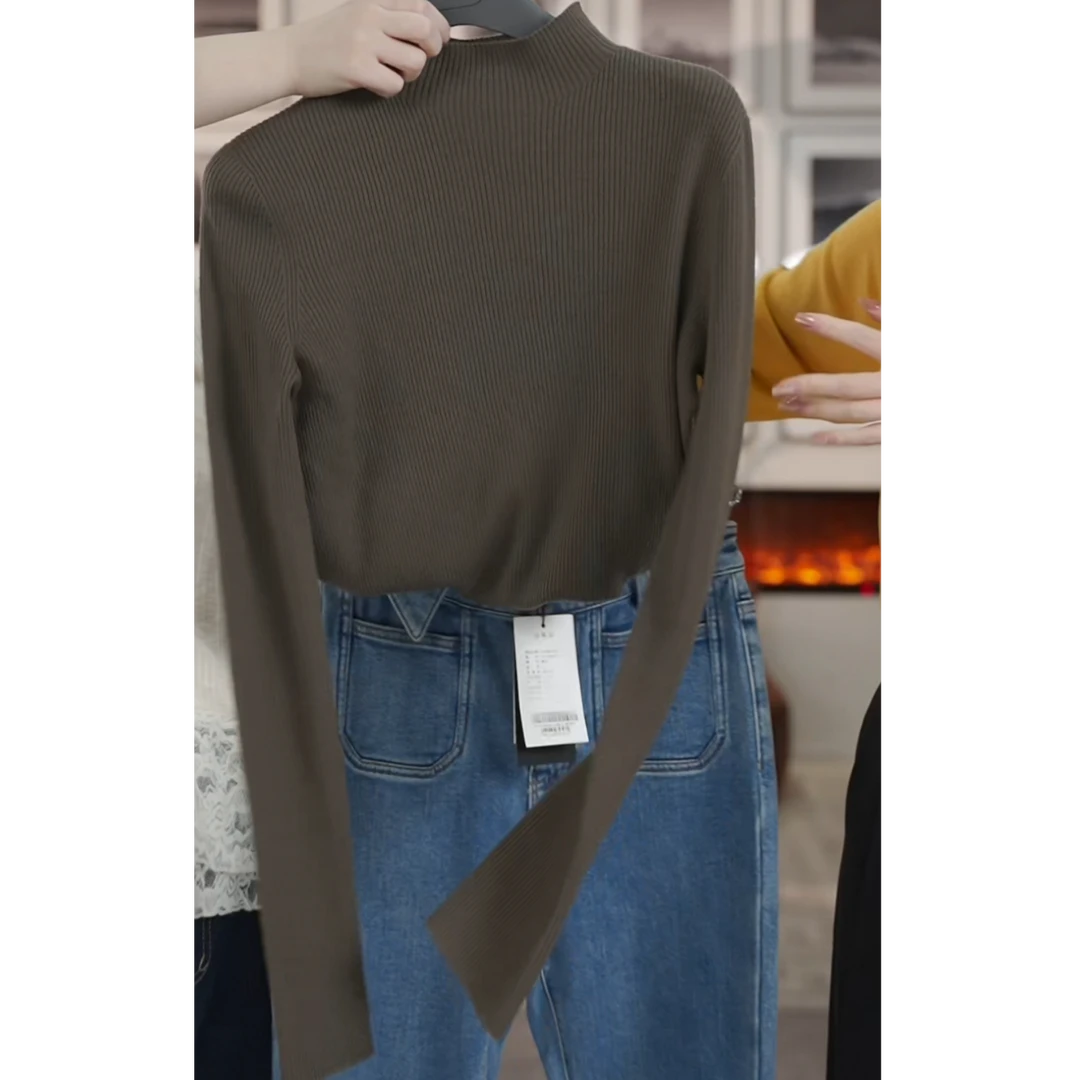 秋冬新款时尚外穿直身H版休闲套头针织衫Y733302813