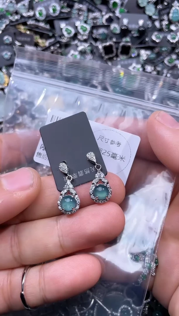 【闪购商品】翡翠颈饰未镶嵌H157耳钉