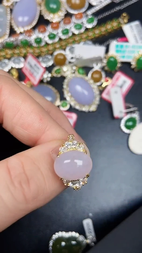 银S925镶嵌戒指翡翠2290