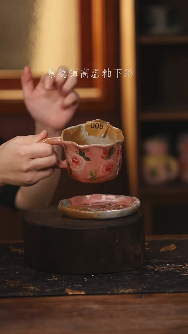 陶瓷景德镇高温釉下手绘陶瓷@L005@