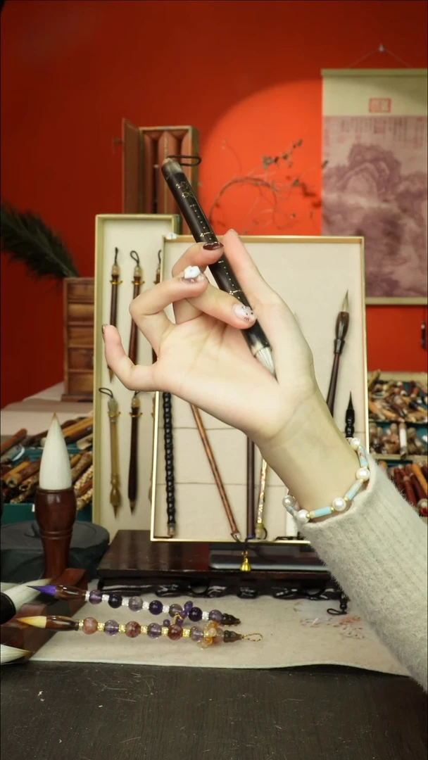 81号闪孤品高货毛笔链接 清水试笔 蘸墨不退