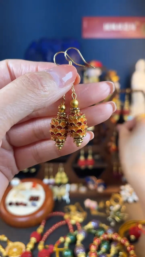 【闪购商品】龙鳞珐琅景泰蓝耳环