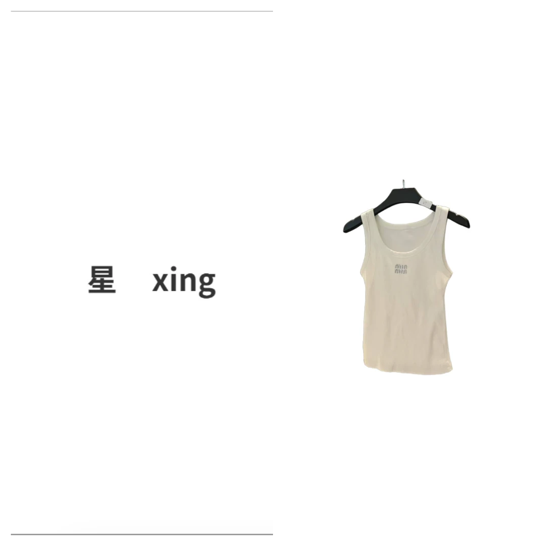 002烫钻M银色夏装新款针织无袖显瘦百搭小背心上衣55037