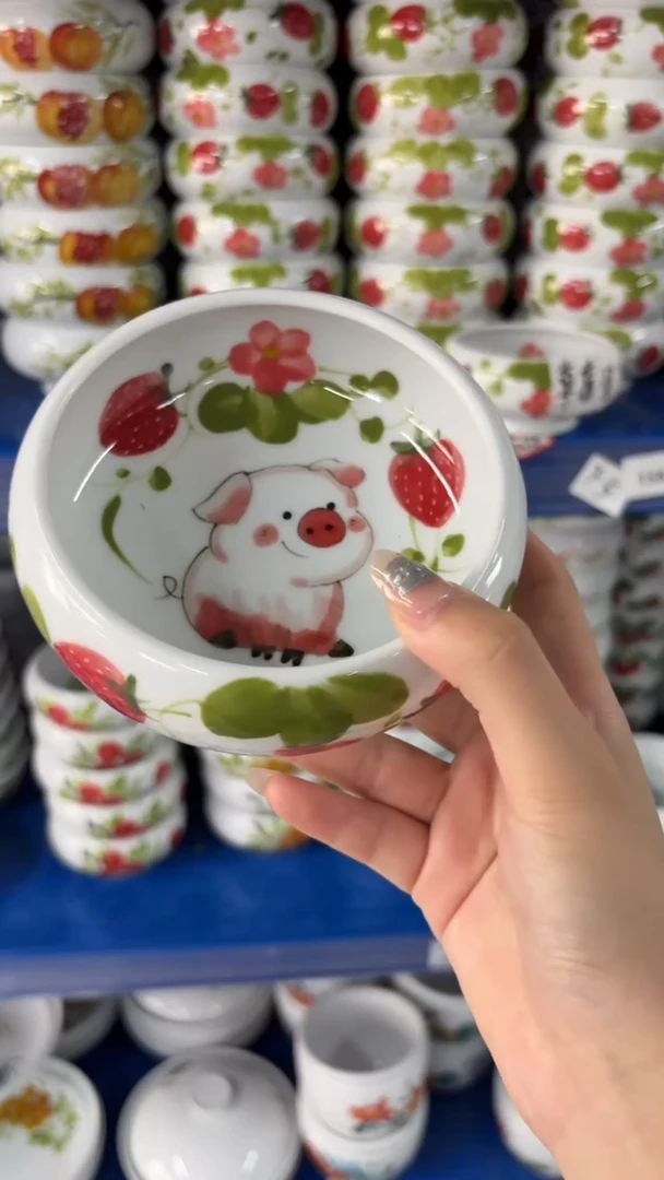 瓷片景德镇高温陶瓷食品级手绘釉中彩-窝窝碗