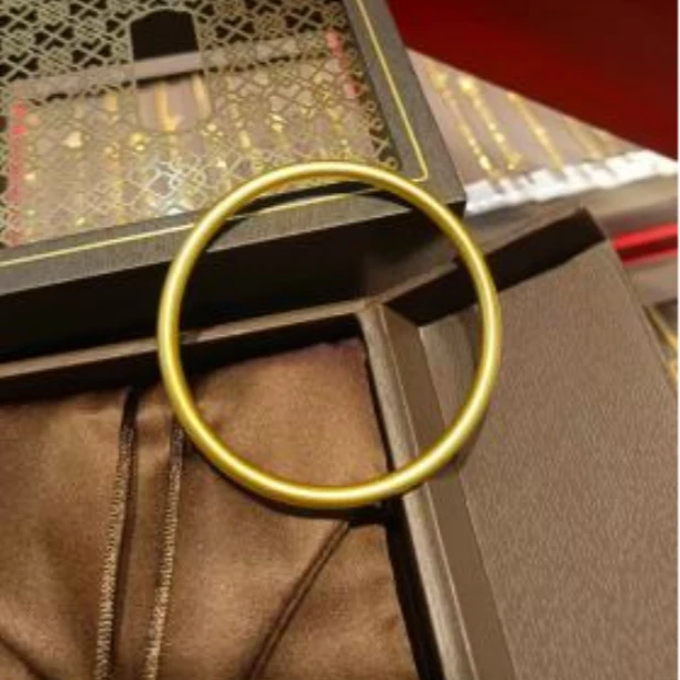 大气好看素圈金色手环 创意饰品