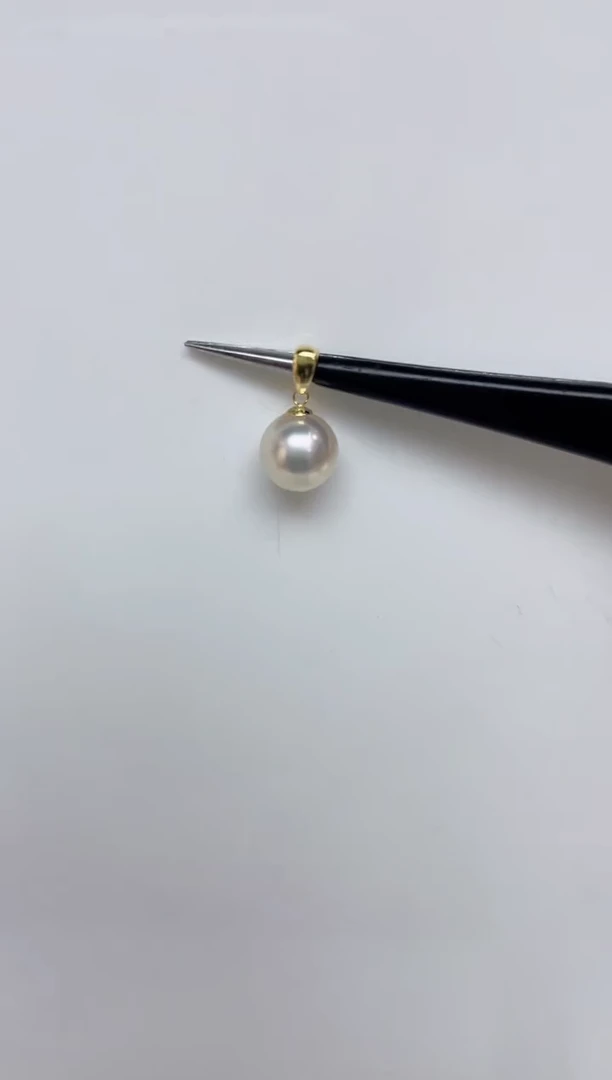 海水珍珠18K金镶嵌颈饰海水珍珠吊坠