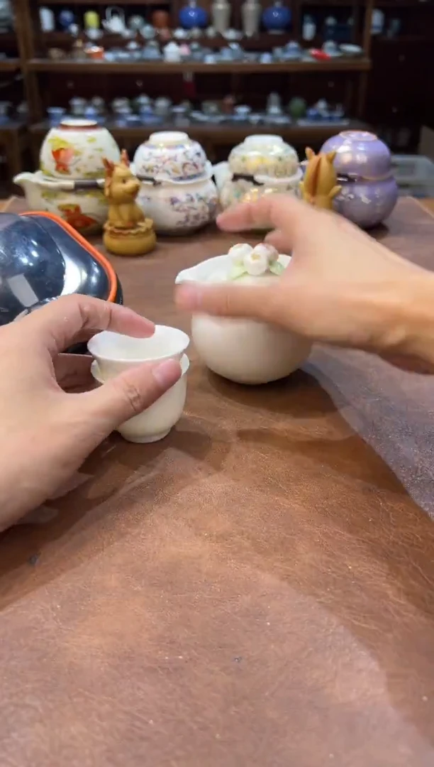 真的很便宜超好看会开片的旅行茶具