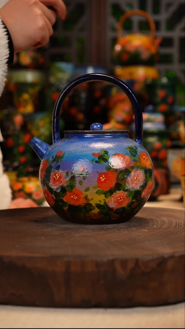 紫砂油画手绘釉下彩