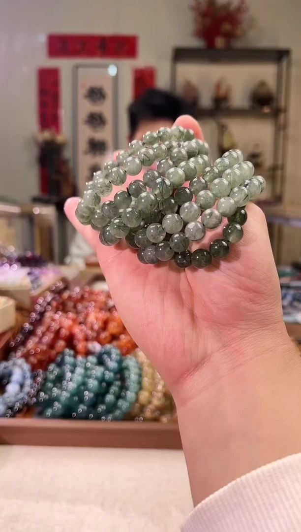 【闪购商品】发晶手串未镶嵌9+mm绿发晶（多样性发其一）