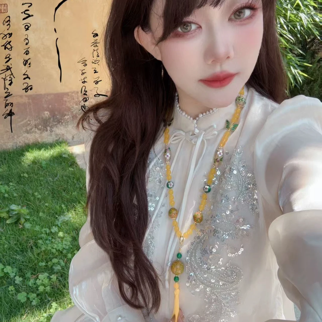 国风 金缕彩蝶  多用斜挎链 项链