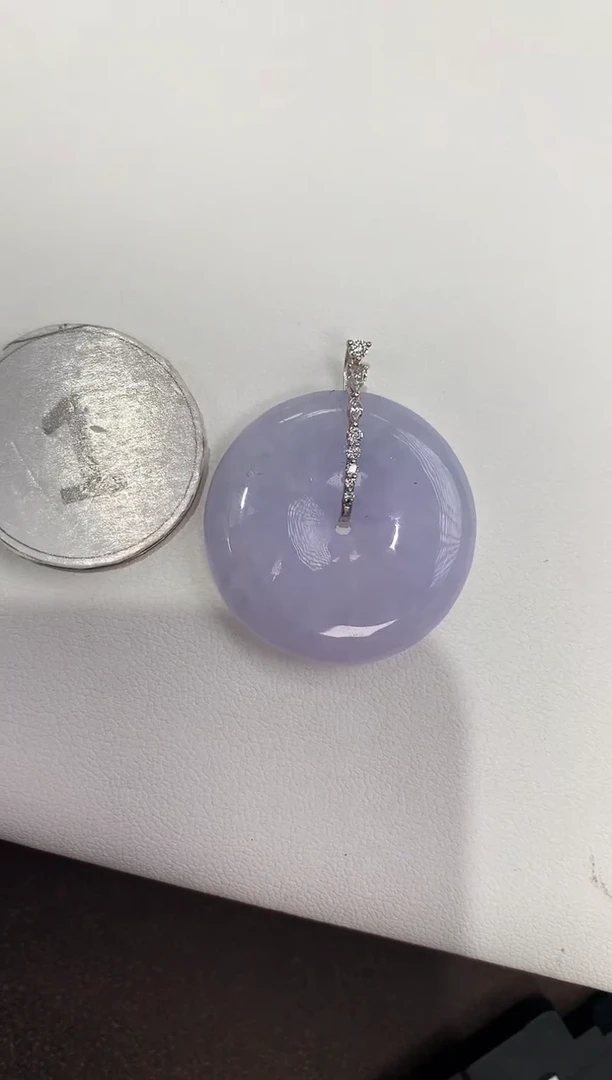 颈饰18K金镶嵌翡翠天然缅甸a货翡翠