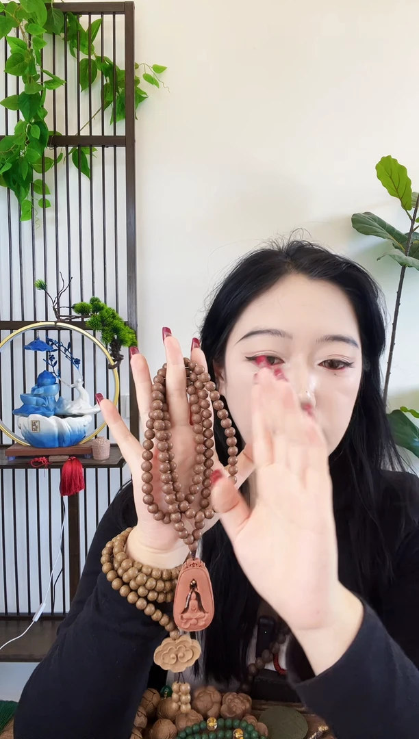泥塑灵虚108籽脖挂