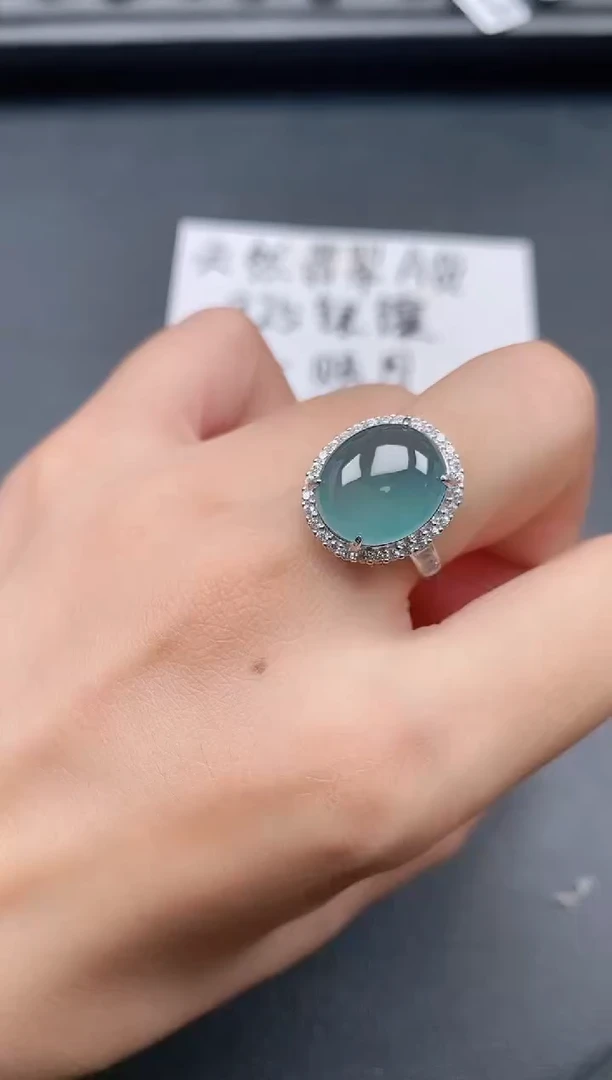 银S925镶嵌戒指翡翠11111111