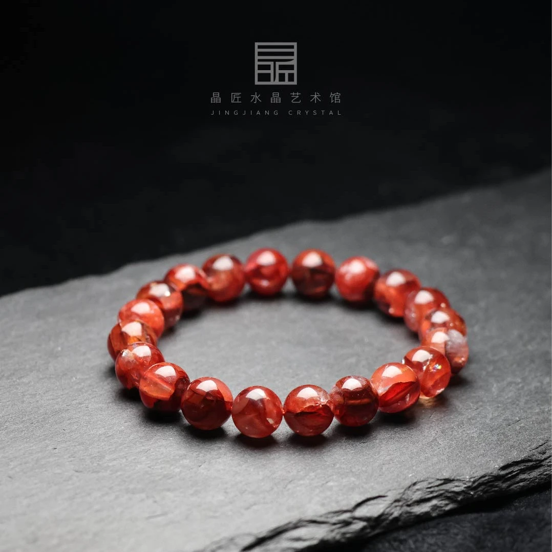 晶匠天然红胶花手串10m+ 多样性发一