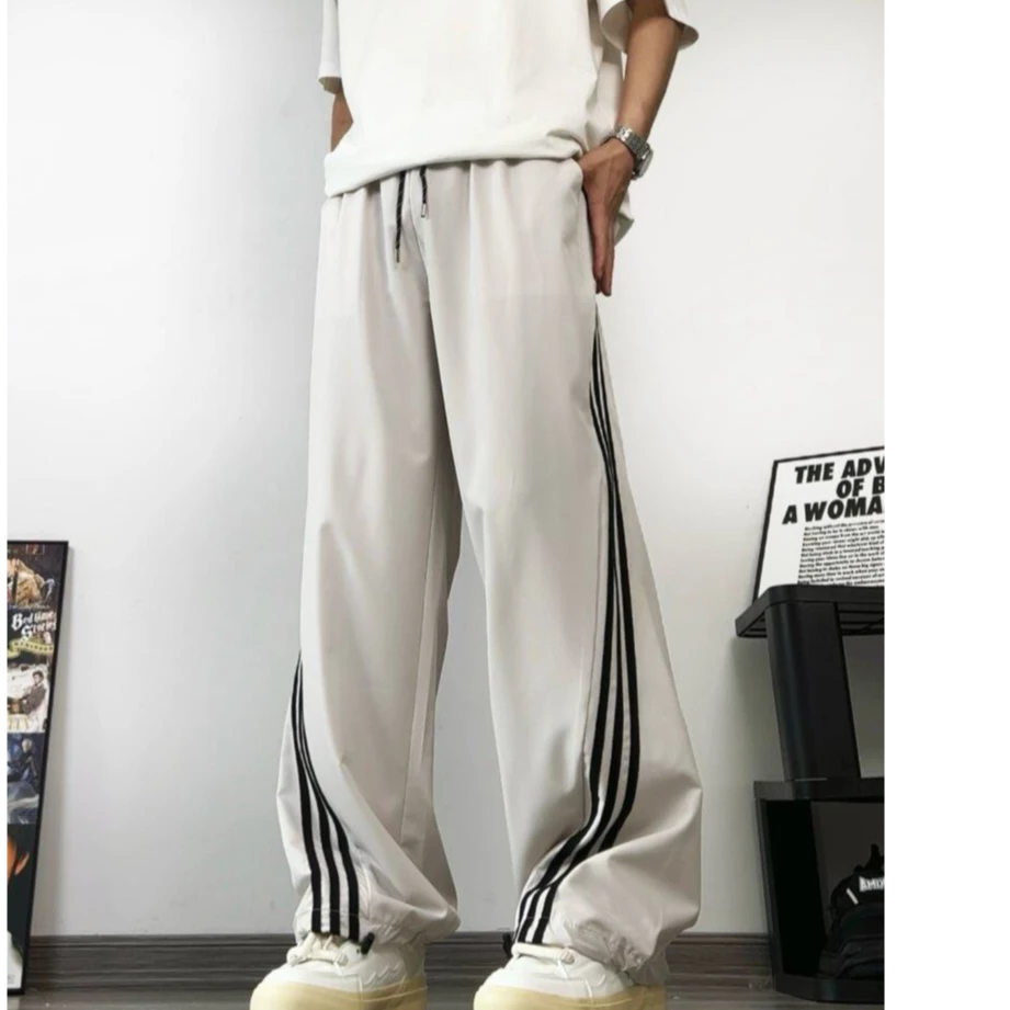 CK015美式复古夏季薄款速干裤条纹三条杠设计感休闲长裤