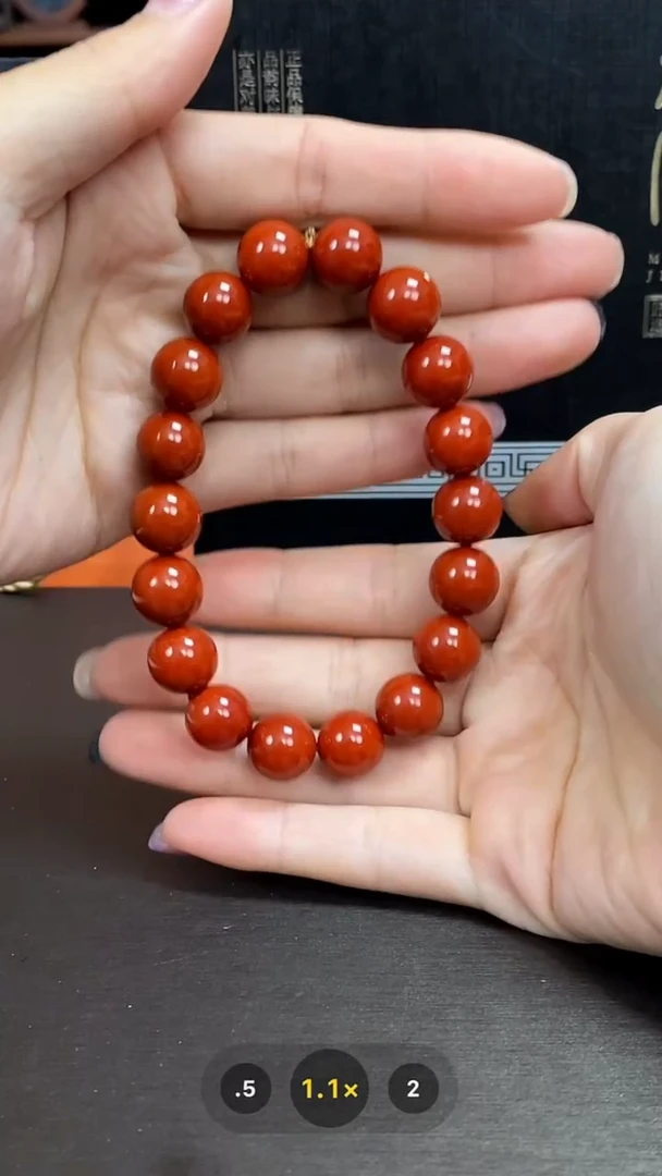 未镶嵌手串南红玛瑙绮**禧锦红南红单圈手串卡12