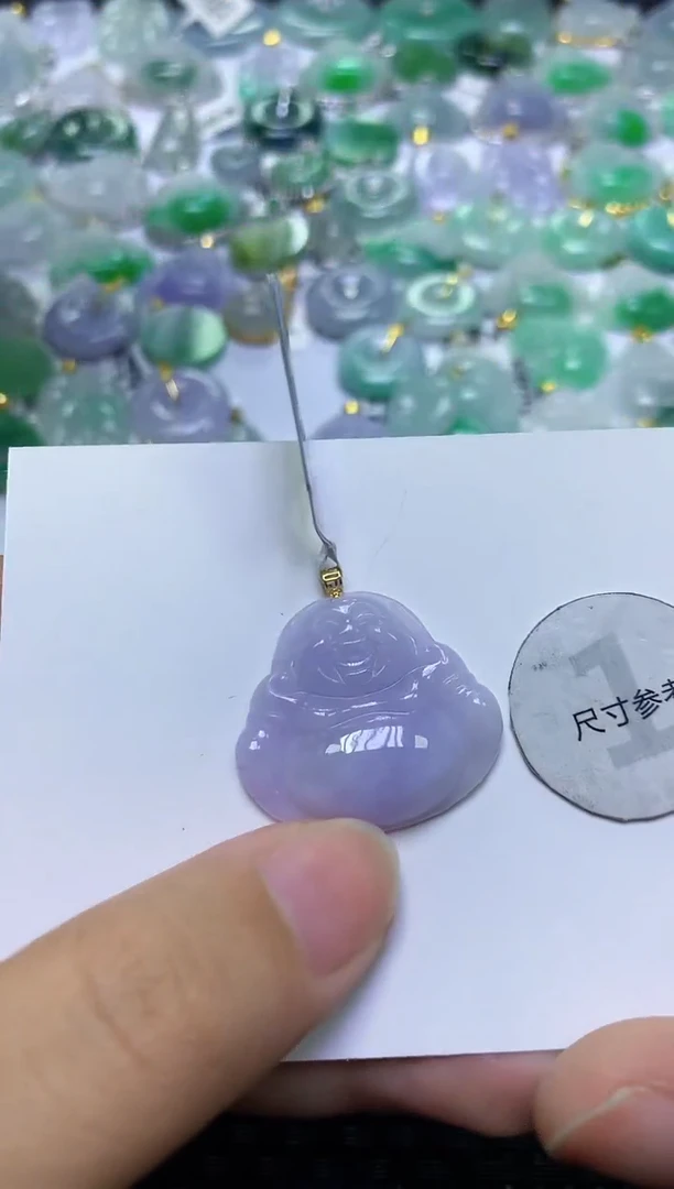 翡翠18K金镶嵌颈饰天然缅甸A货翡翠