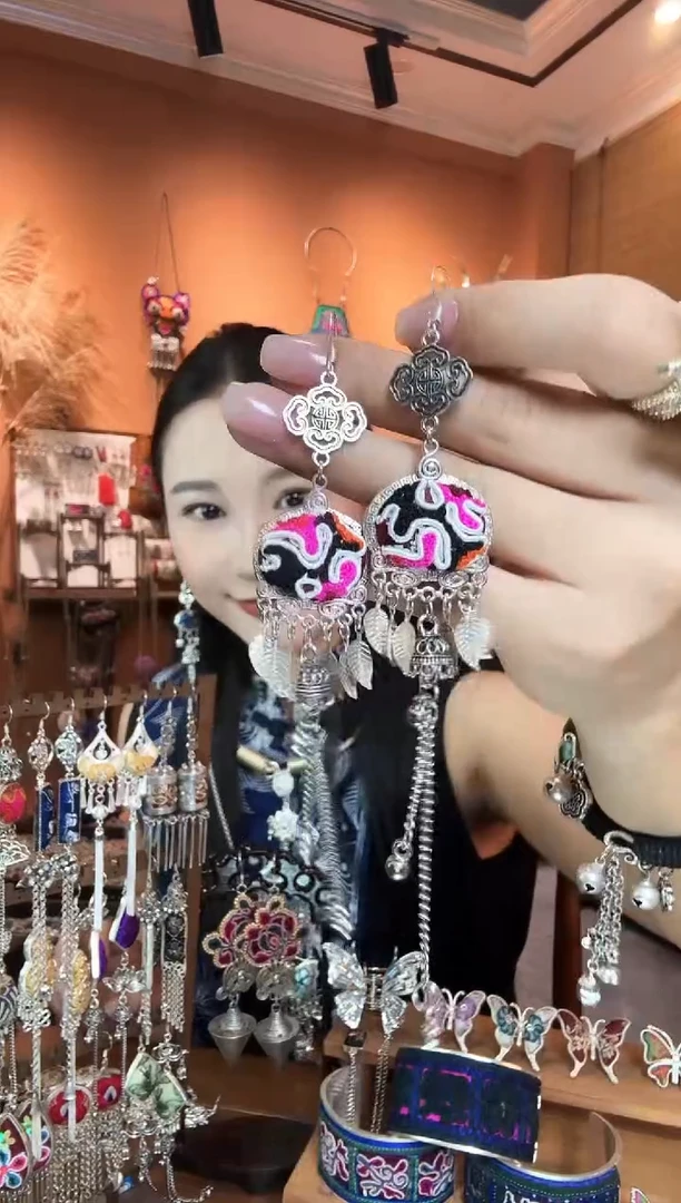 刺绣纯手工民族风耳环