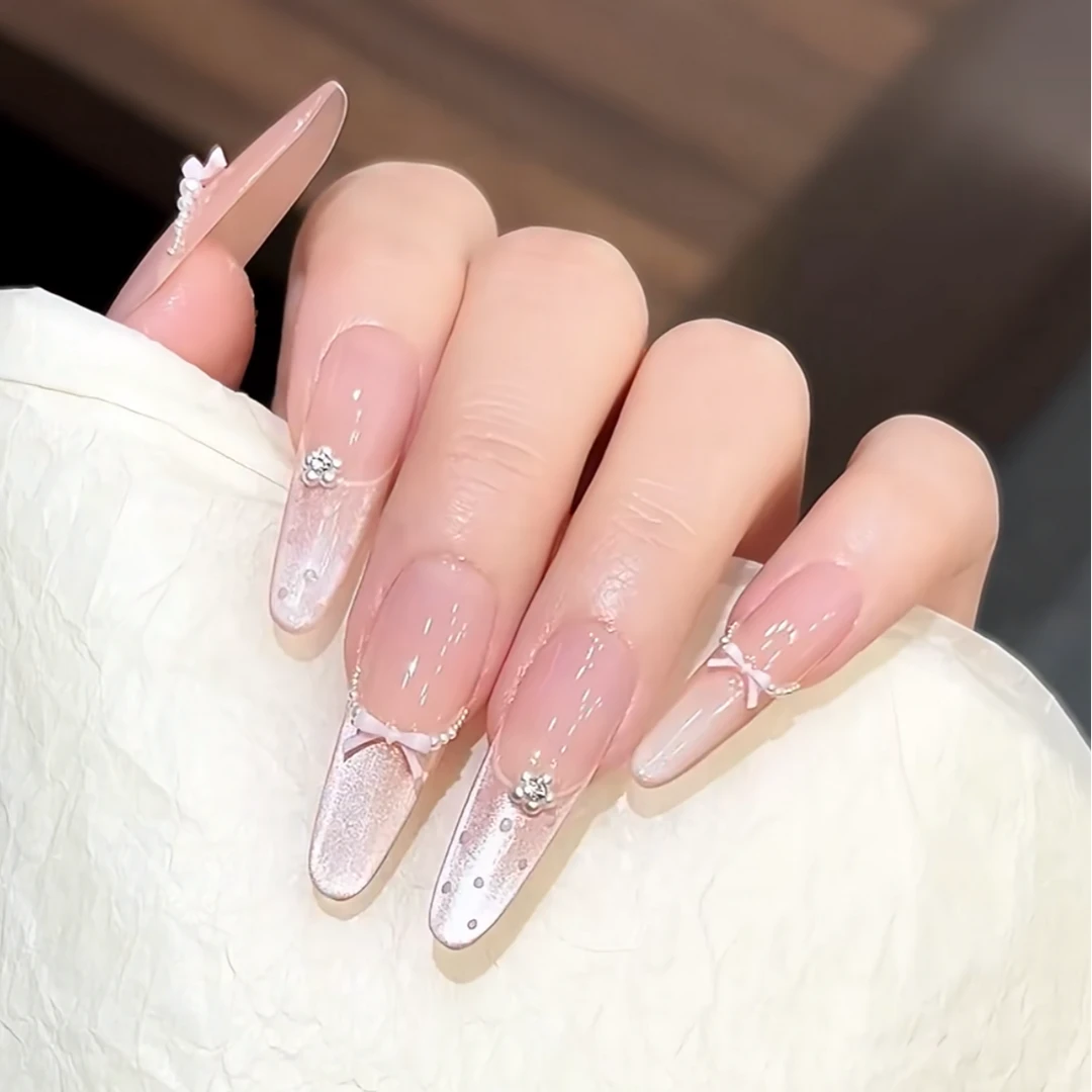 【甜心公主】法式纯欲猫眼美甲新款穿戴甲气质显白2025最火爆款美甲