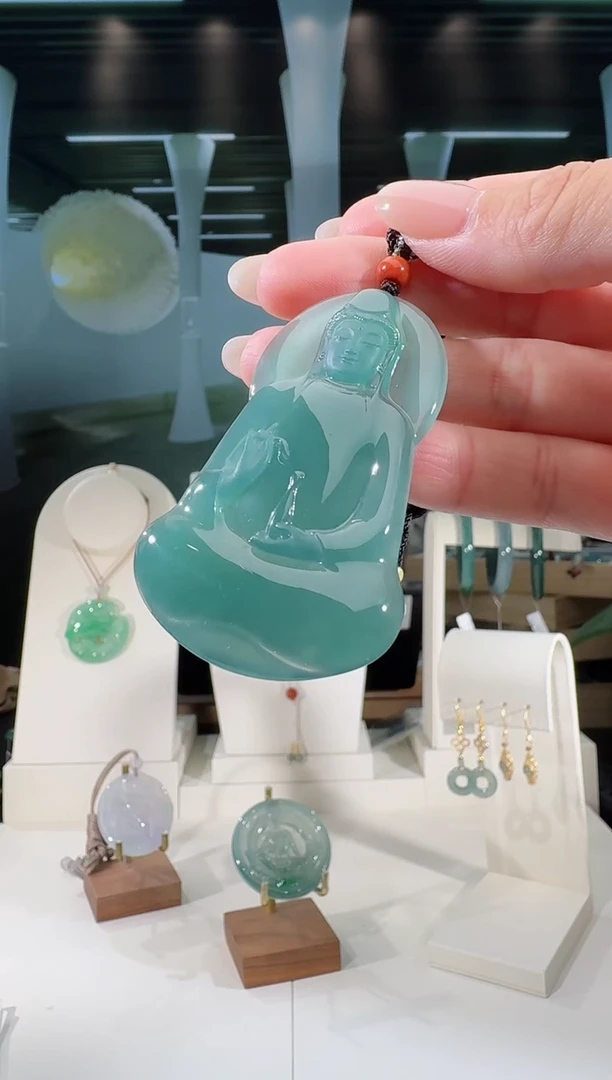 翡翠未镶嵌吊坠(不含链)观音多样性发一