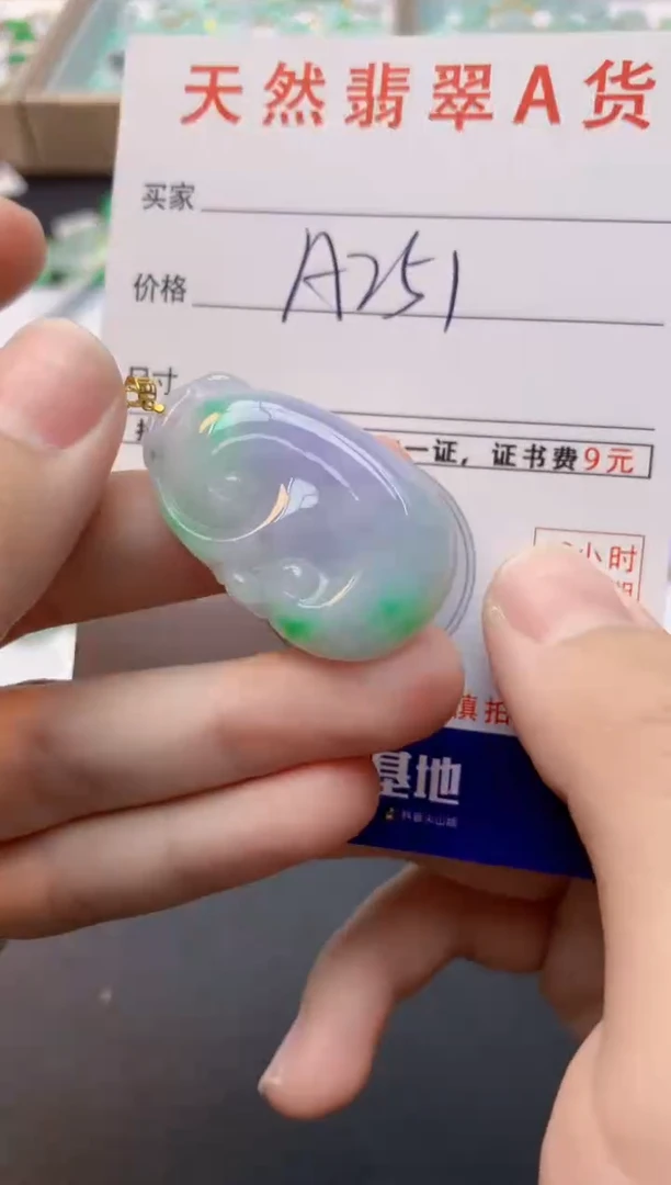 颈饰18K金镶嵌翡翠天然缅甸A货翡翠