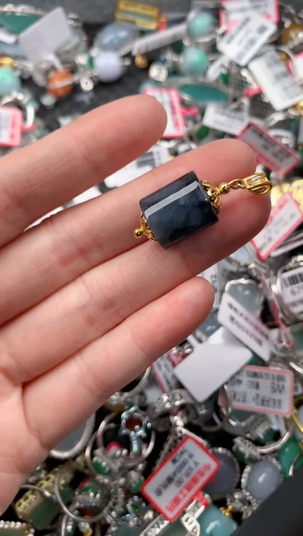 银S925镶嵌戒指翡翠1010----10