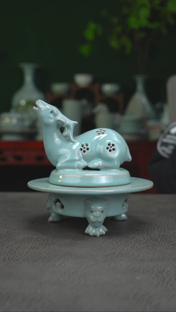 扫地僧纯手工小鹿香炉  大瑕简包-二