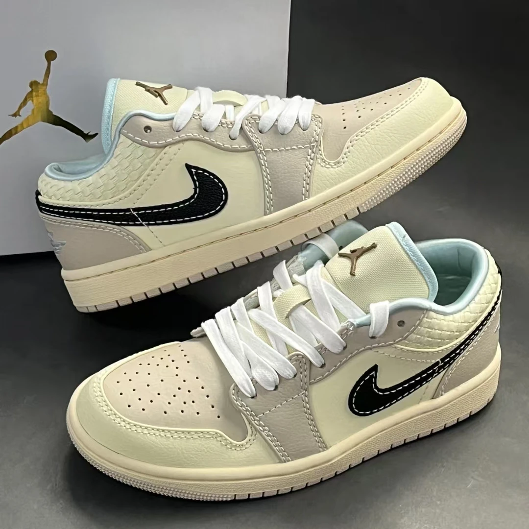 Air Jordan 1 Low男女同款低帮米棕复古耐磨运动休闲板鞋官方正品
