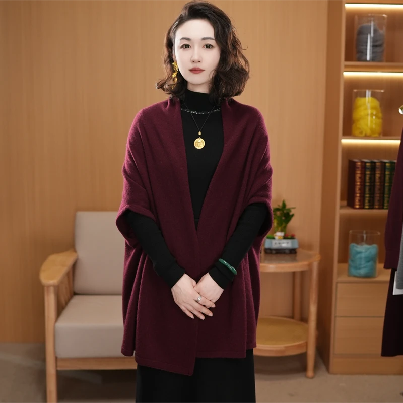 【慵懒氛围】松弛感时尚百搭针织披肩 HJ