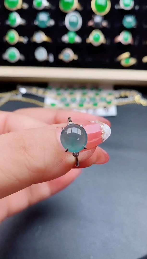 【闪购商品】翡翠戒指银S925镶嵌5080