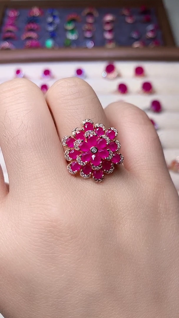 【闪购商品】红宝石戒指银S925镶嵌0000