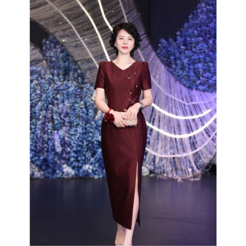 BOFEINA/帛妃娜高定礼服显瘦气质时尚夏季婚宴婚礼修身精美高贵