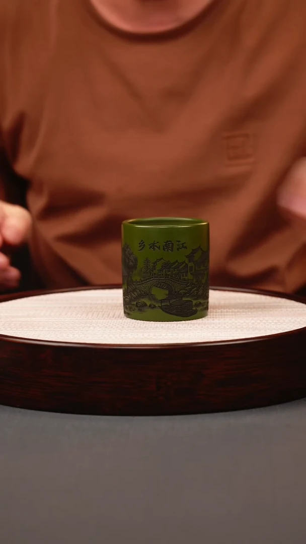 茶壶紫砂绿泥直筒主人杯