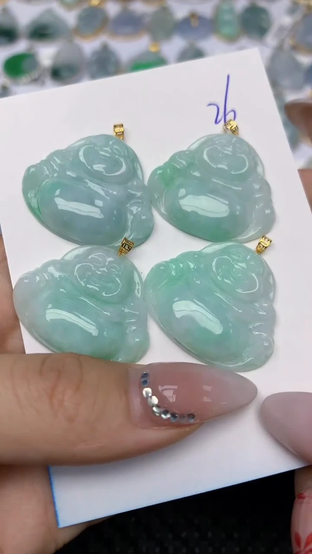 【闪购商品】翡翠颈饰18K金镶嵌天然翡翠A货多样性发其一