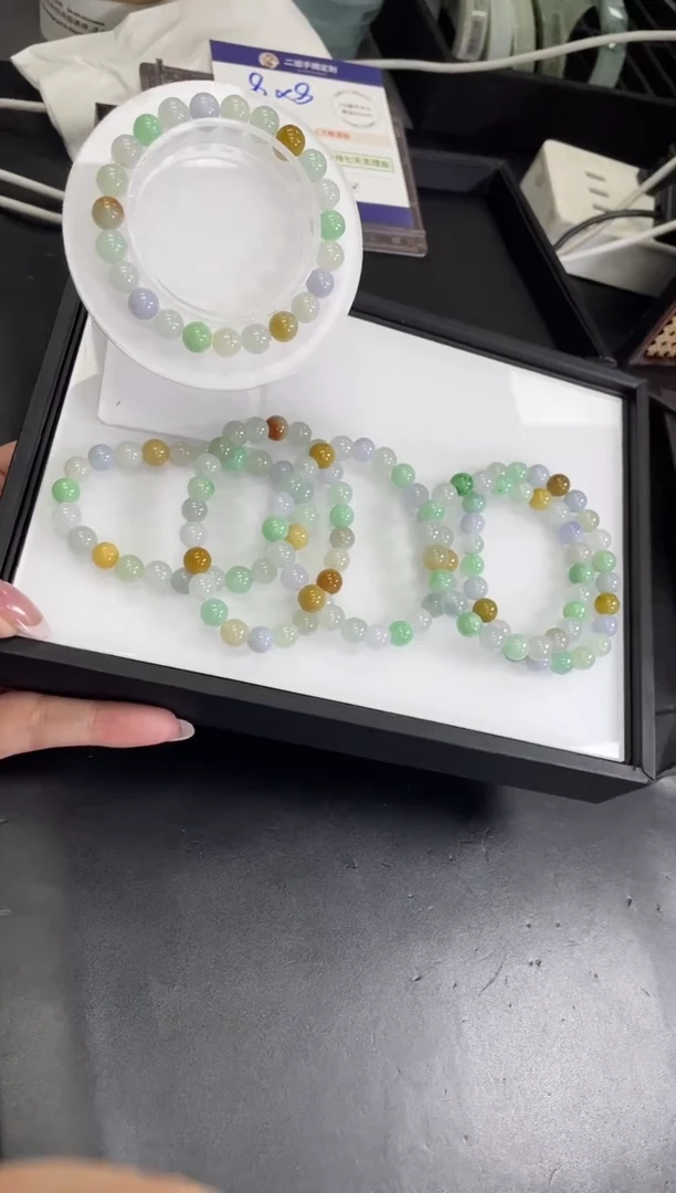 【闪购商品】翡翠挂件未镶嵌多宝手串FL44@CP多样性发其一配绳