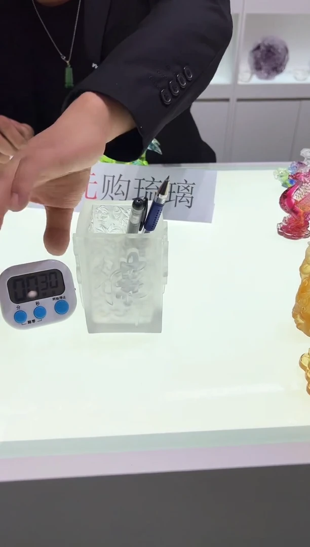 【闪购商品】泥塑古法琉璃笔筒摆件