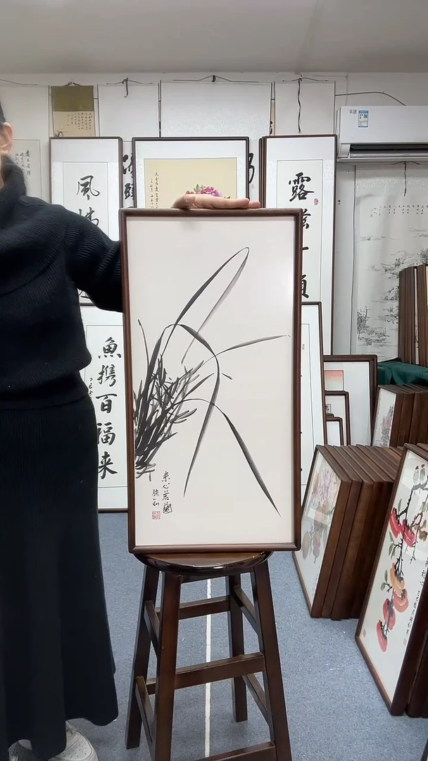 国画尺寸35*68实木画框京东包邮手绘