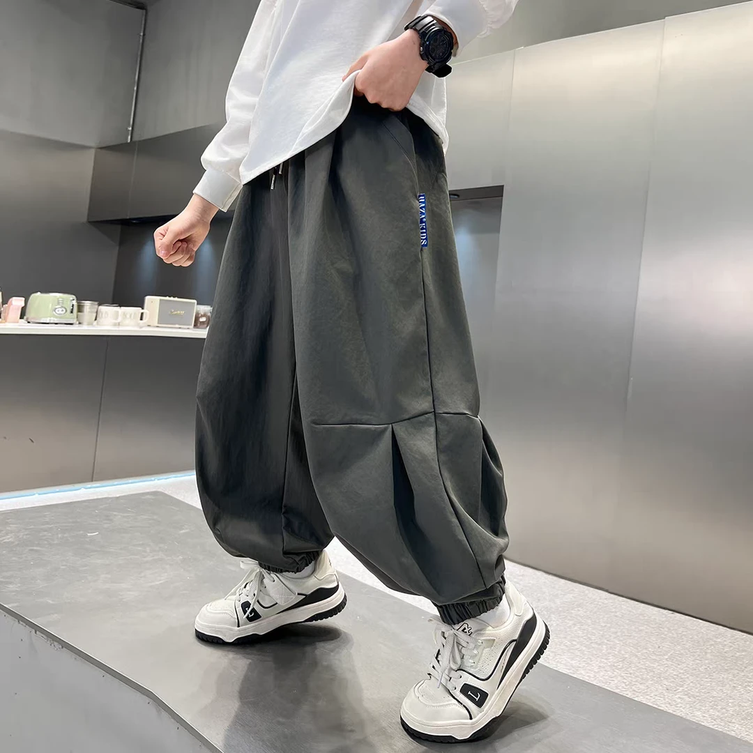 男童灯笼裤子春秋装2025新款时尚中大童休闲裤宽松运动裤街舞潮流