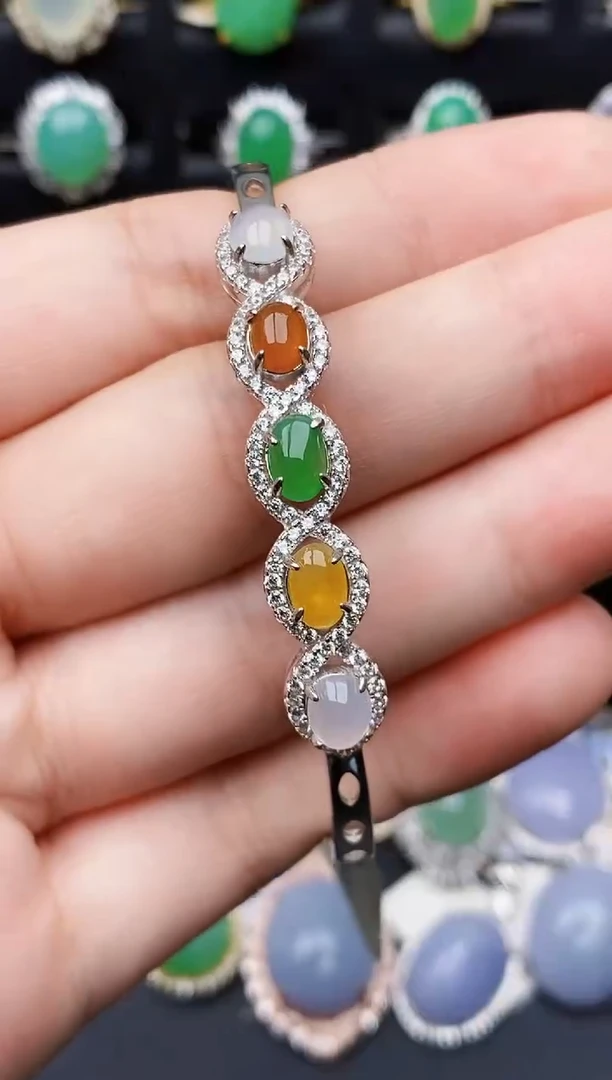 银S925镶嵌戒指翡翠8141