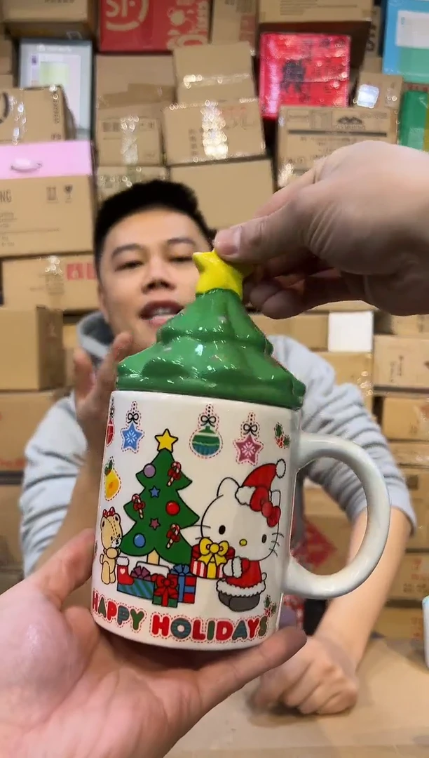 【闪购商品】杯圣诞树盖子kt水杯