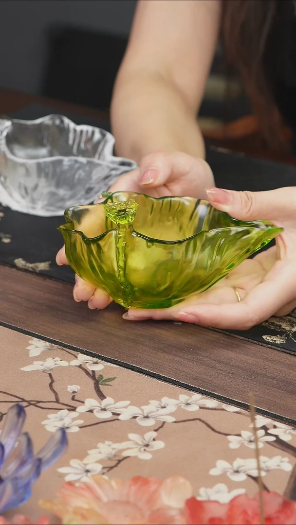 手工艺品琉璃夏*绿色荷花公道