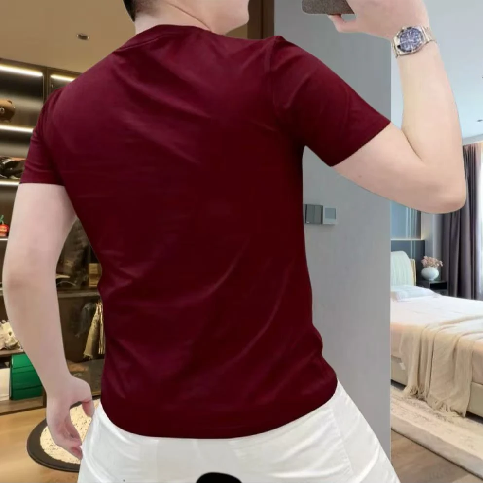 2026马年爆款纯棉骏马印花短袖T恤男士本命年红色高级感体恤上衣