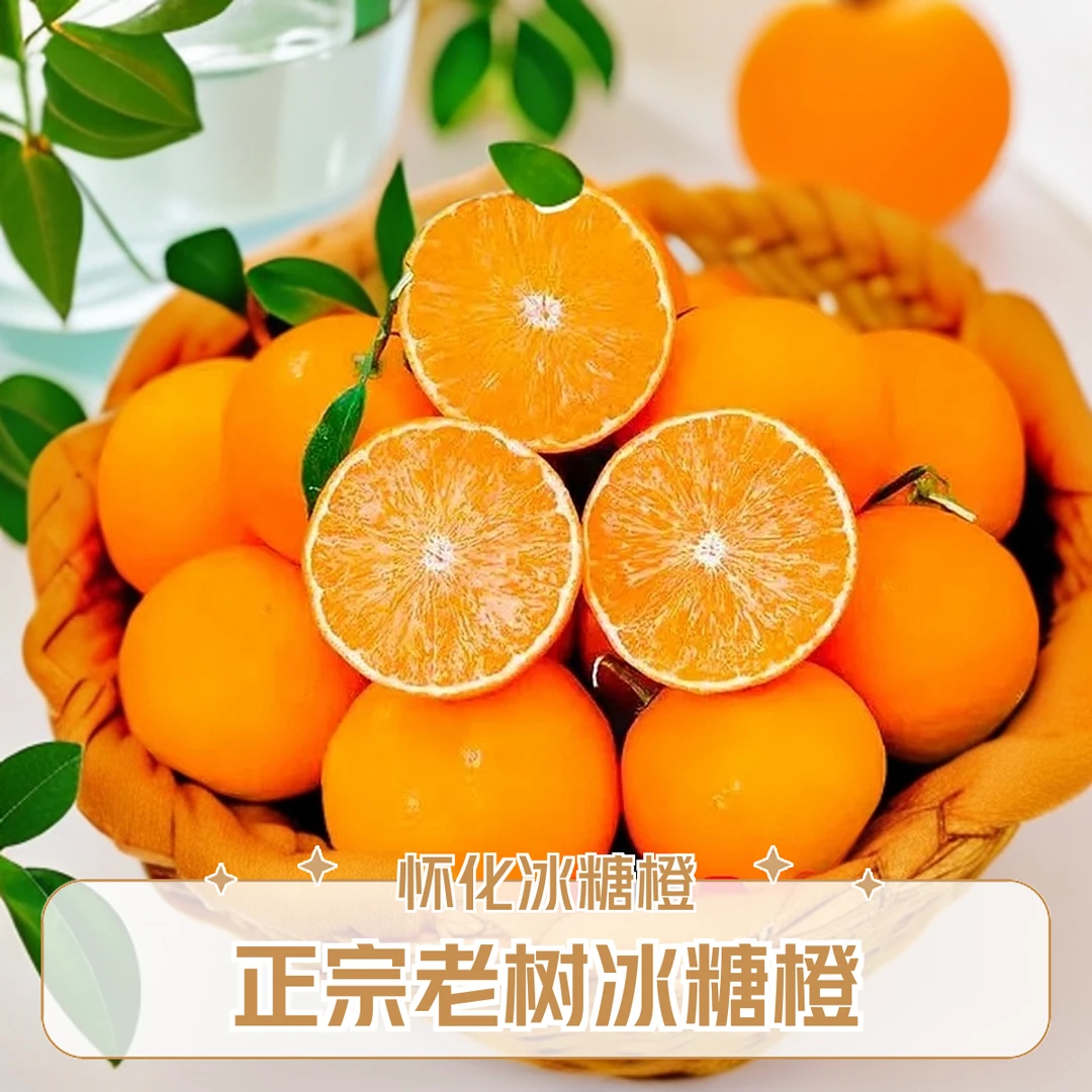 湖南怀化正宗冰糖橙老树冰糖橙果园直发新鲜采摘